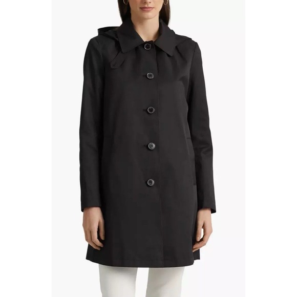 Lauren Ralph Lauren A Line Wool Single Breasted Coat In Regal Navy Plus Size 18W - Picture 5 of 13